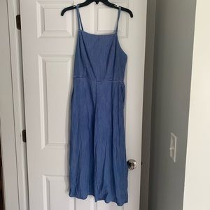 blue jumpsuit